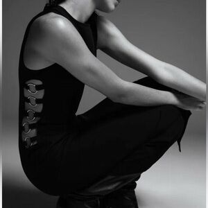 Zara Side Ring Cut Out Midi Dress Slit